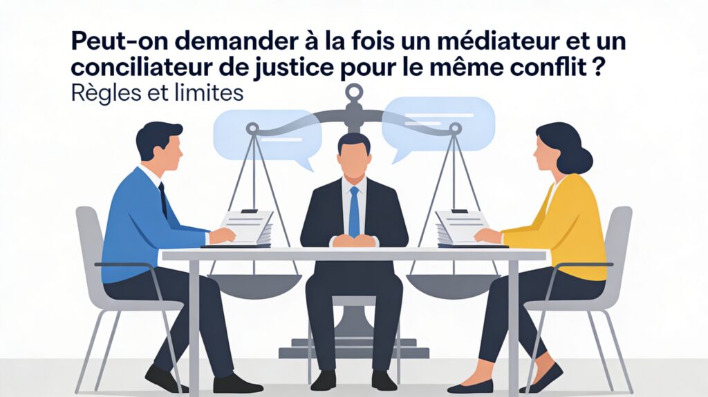 Peut-on demander à la fois un médiateur et un conciliateur de justice pour le même conflit ? Règles et limites