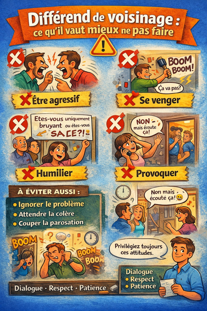 Conflit de voisinage, ce qu'il ne faut pas faire.